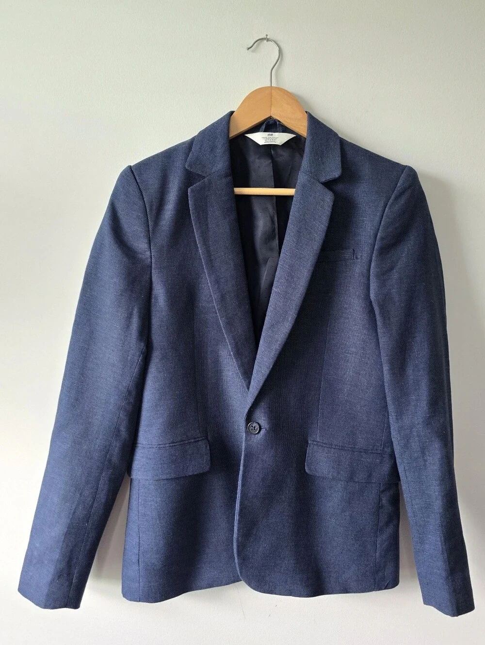 Boys H&M Navy Textured Blazer